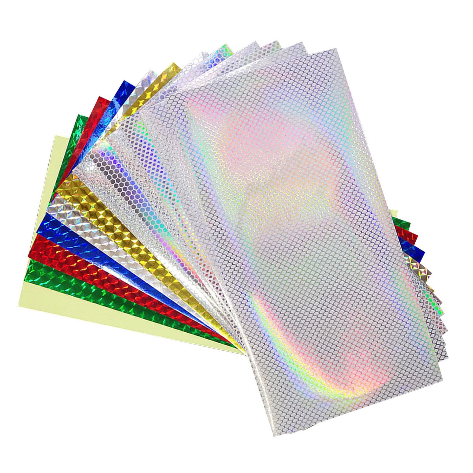 Magideal - Pegatinas De Señuelo De Pesca De 12 Piezas Suministros Holográficos, Manualidades De Bricolaje De 20 Cmx10 Cm, Pegatinas Luminosas, Cinta De Pesca Par