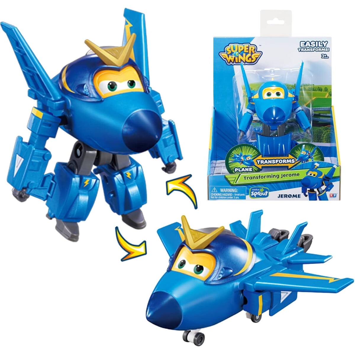 Juguete Transformable Super Wings Jerome Avian Robot 5in