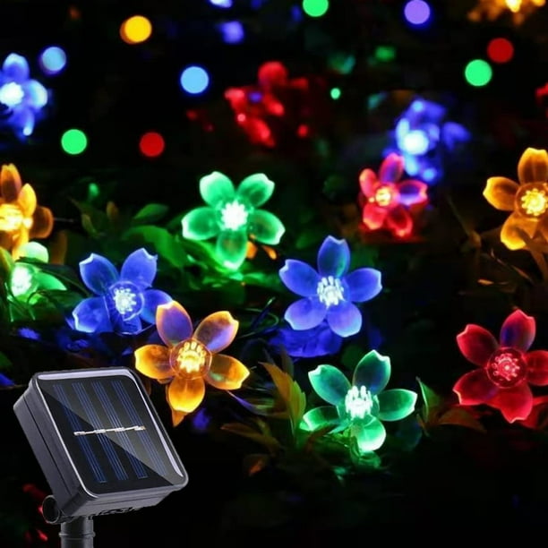 23ft Solar LED Lights, Flower Waterproof Solar Rechargeable Lighting String For Garden Fence Tree Party Christmas, Super Foot Bowl Sunday Party Goods
