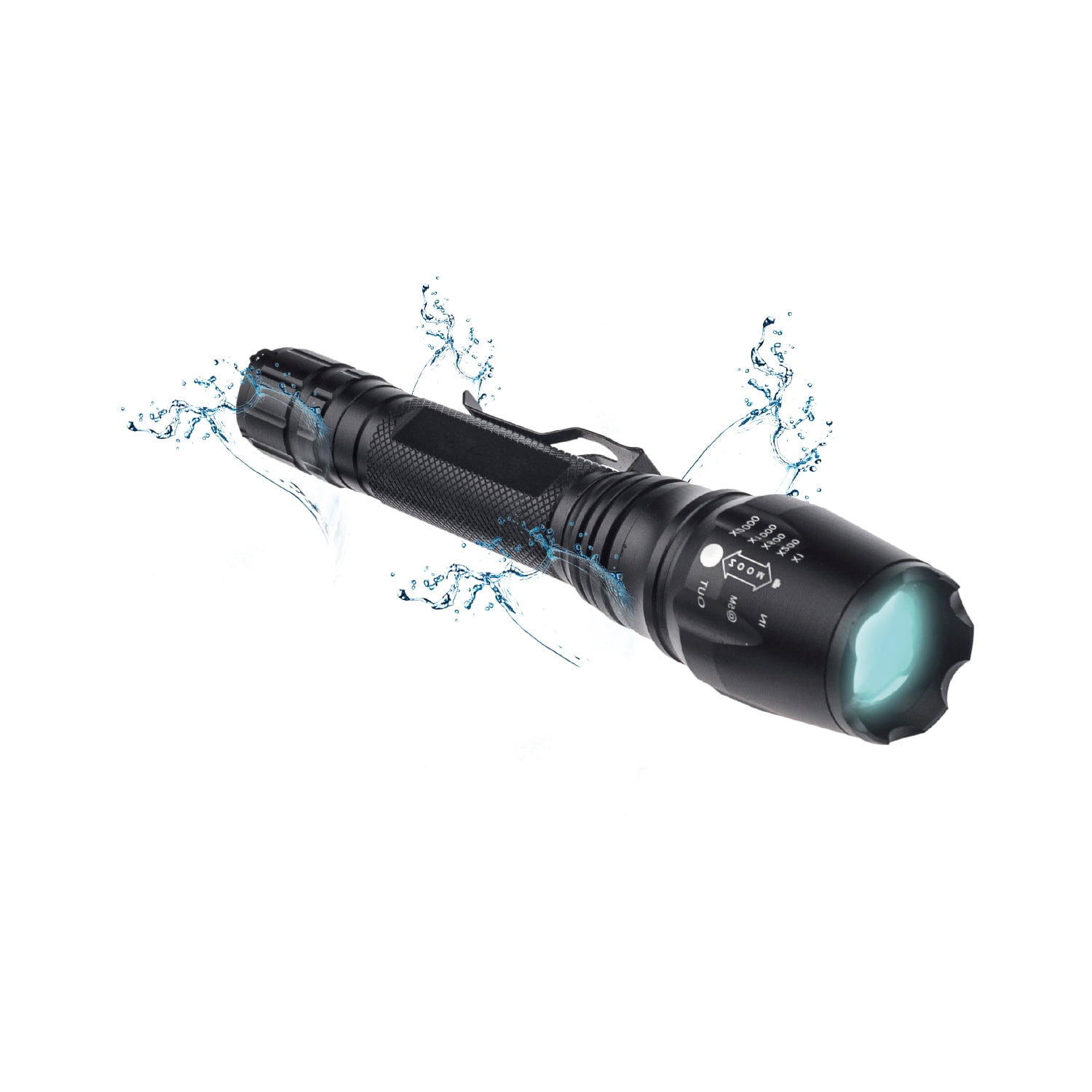 Powerlab - Linterna Led Tactica Zoom Larga-negro