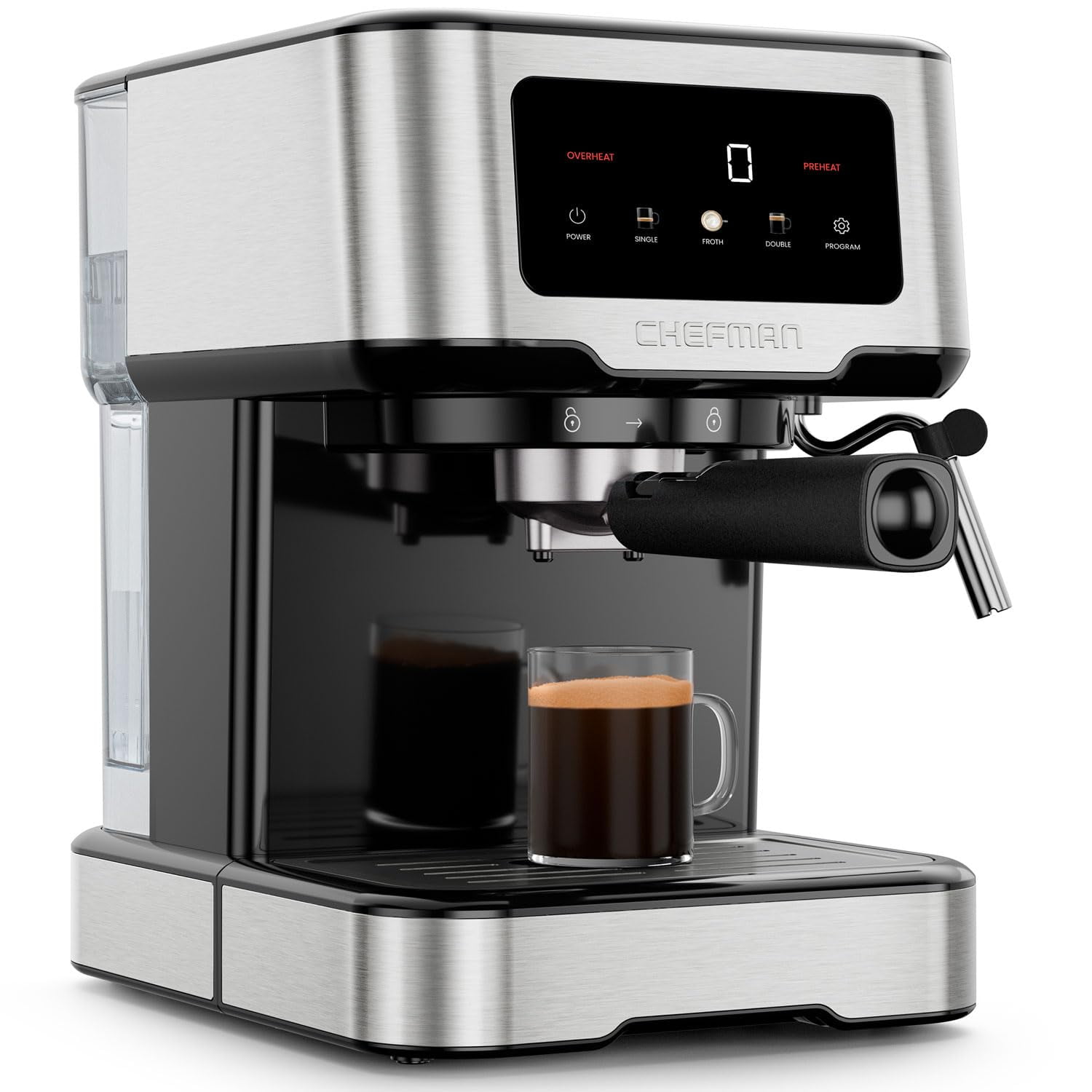 Chefman - Máquina De Café Espresso Craftbrew De 15 Barras Con Varilla De Vapor De 1 8 L