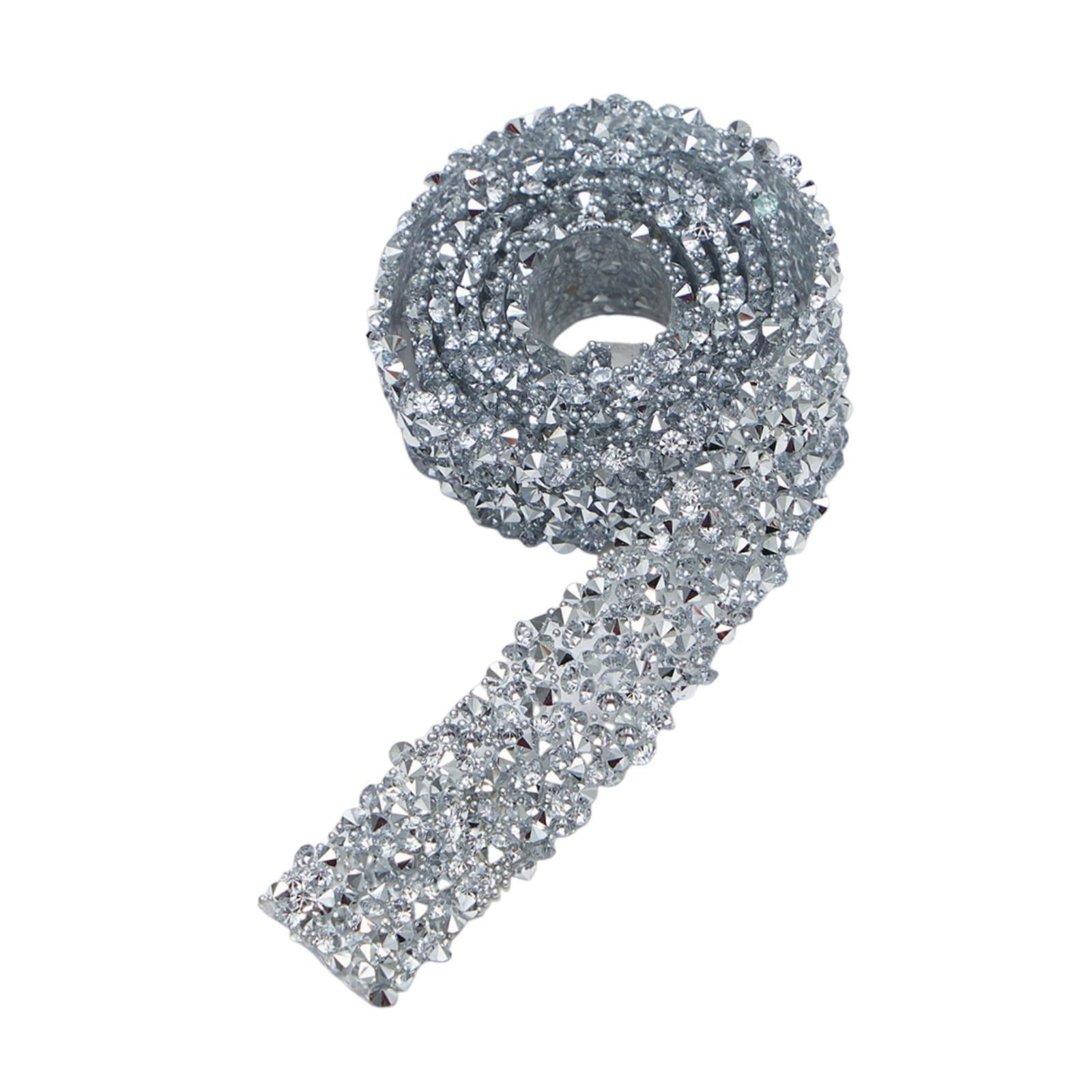 Magideal - Adorno Autoadhesivo De Diamantes De Imitación, Tira Adhesiva Brillante De 1,2 Cm (0,98 Yardas) Para Manualidades De Zapatos, Coches, Halloween Y Bodas