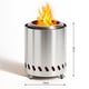 thumbnail image 1 of Fuego portátil de la mesa con soporte, 8.5 "Acero inoxidable Mini al aire libre bajo humo quemando fuego de la mesa alimentado por pellets o madera, para acampar al aire libre, 1 of 3