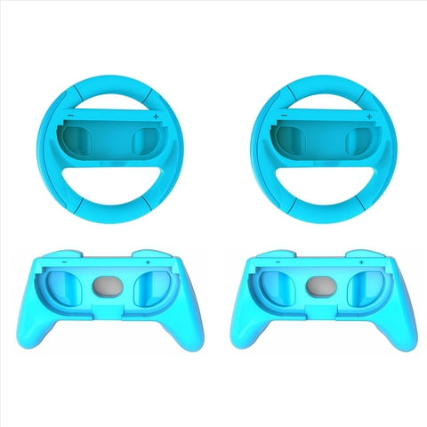Genérico - Volante De Carreras Para Switch 2 Joycons - Kit De Accesorios Para Mando De Juego Redondo - Con 2 Ruedas, 2 Empuñaduras, Material Abs