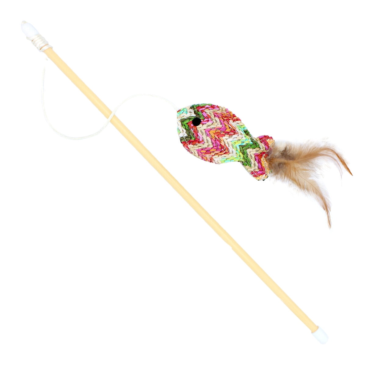 Juguete Varita Gato Vibrant Life 45cm Pez Fibra Natural Catnip