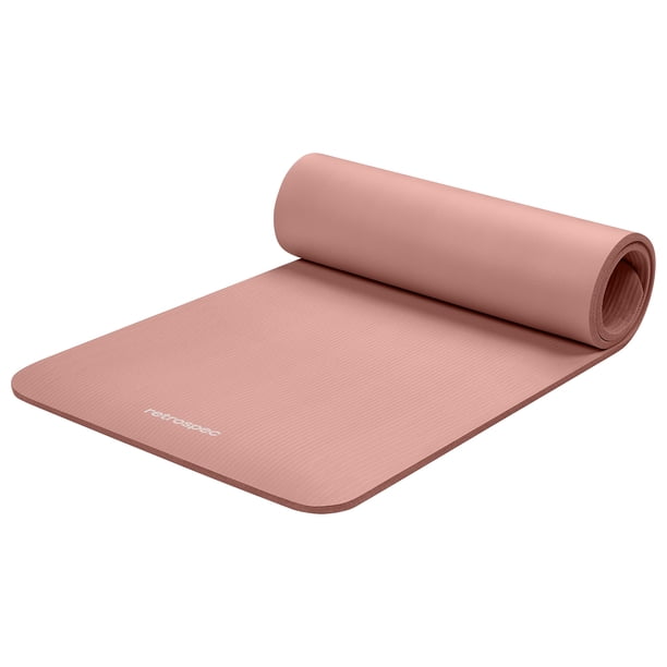 Esterilla de yoga Retrospec Solana de 1,2 cm de grosor con correa de nailon, color rosa