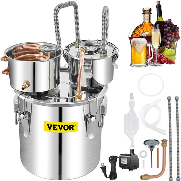 Still de alcohol VEVOR de 50 litros con barril Thumper, kit de destilería