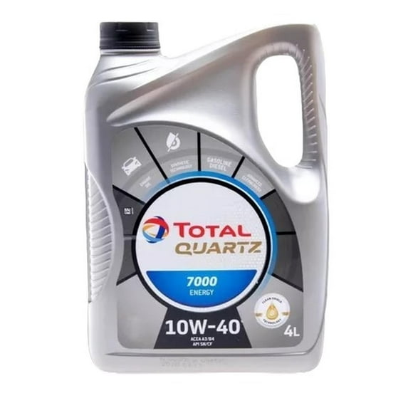 ACEITE MOTOR 10W40 TOTAL QUARTZ 7000 4 LITROS amarillo