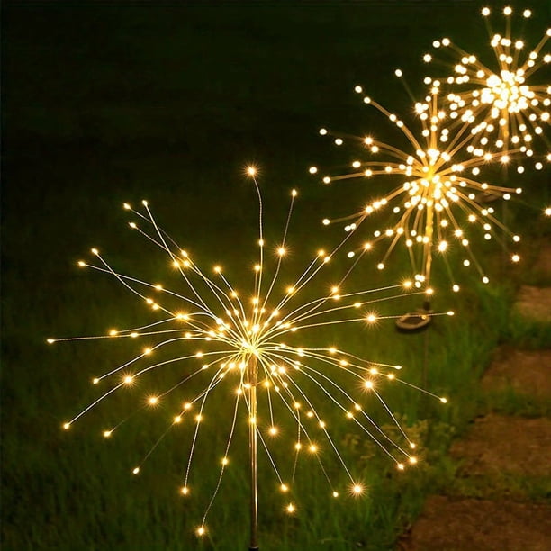 1pc Solar Garden Firework Lights, Upgraded 120 LED Solar Lights, Outdoor Waterproof With 8 Lighting Modes For Garden, Patio, Yard, Flowerbed, Parties