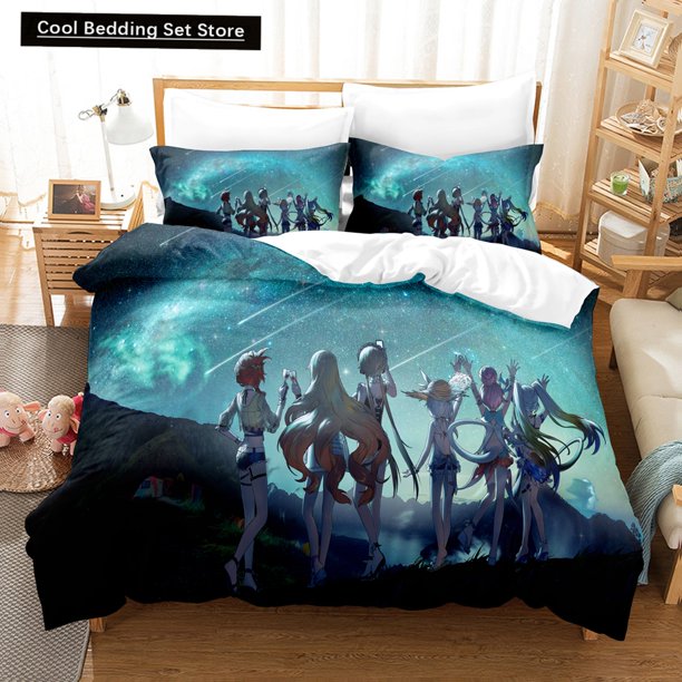 Anime Honkai Impact 3rd Bedding Set Printed Decorative 2_3pcs Duvet Cover Set Bedclothes Quilt Cover Home For Home Textiles Bed Sheets