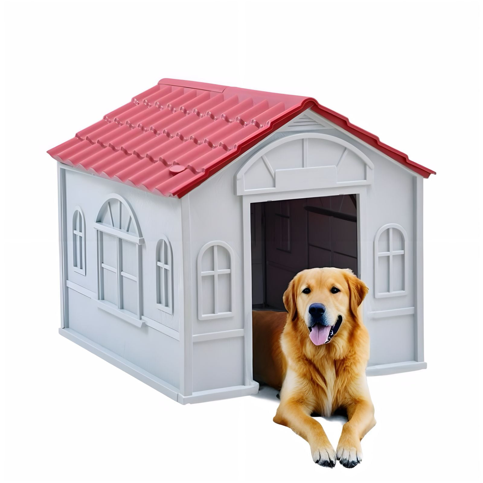 Casa De Perro Mascota Exterior Grande 98cm Roja By Lubabycas
