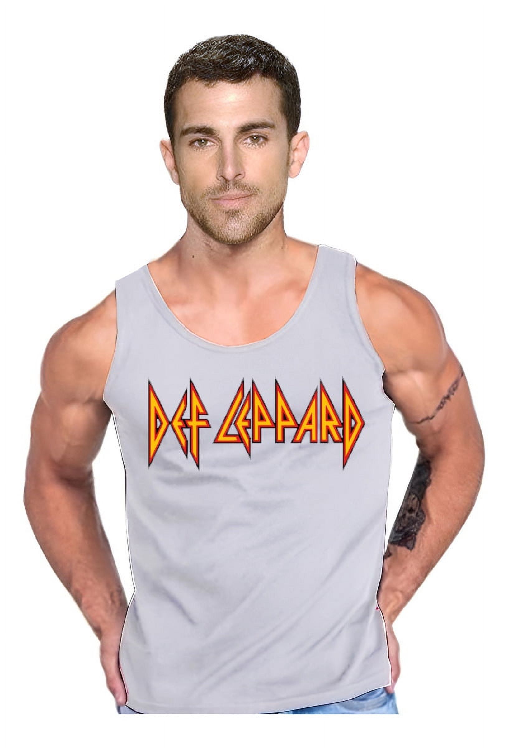 Persodesign - Polera Estampada Rock Def Leppard Musculosa Tank Gym Life Talla S Gris Hombre