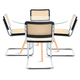 thumbnail image 1 of Comedor Mesa Eames 80cm redonda vidrio + 4 Sillas Breuer Madera - Negra, 1 of 8