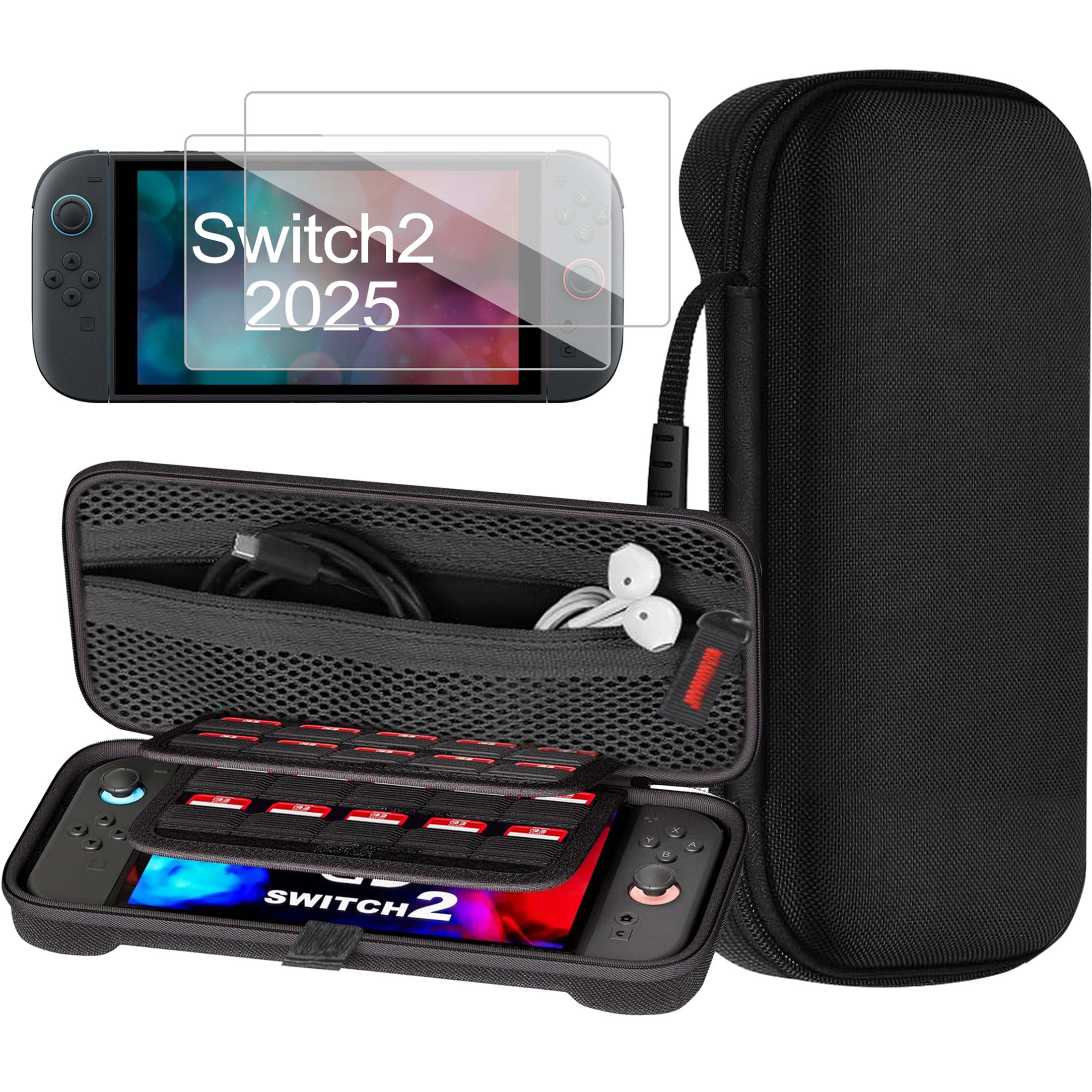 Genérico - Estuche De Transporte Para Nintendo Switch 2 (2025) – Funda Rígida De Viaje En Eva Con 2 Protectores De Pantalla – Negro