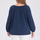 thumbnail image 4 of GRACE & GRANDEUR Blusas de Punto con Mangas de Farol y Cuello de Ojal para Mujer de Talla Grande, Casual y a la Moda, Talla 1X Azul Marino, 4 of 7