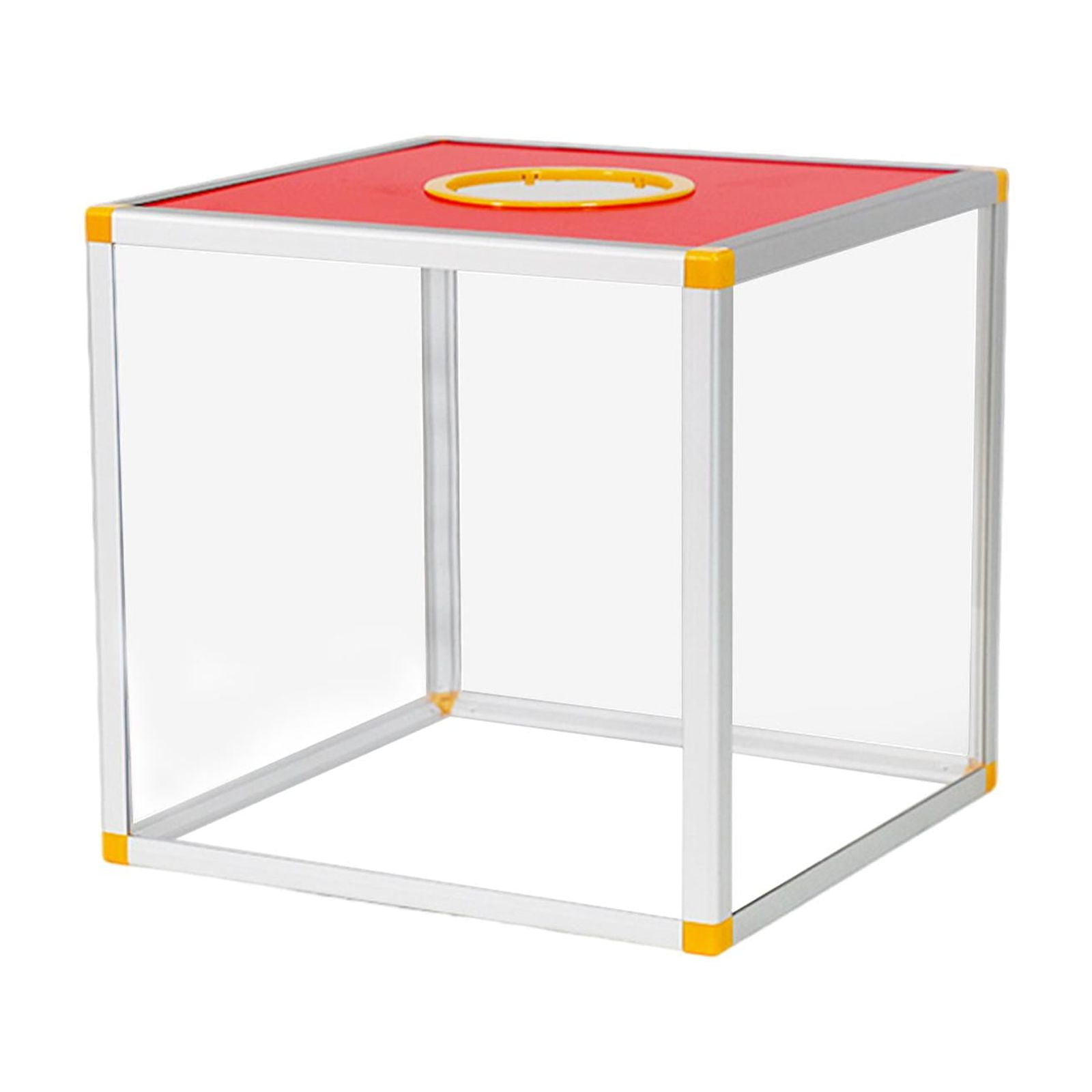 Ioensy - Caja Transparente Para Sorteos, Caja Para Comentarios, Caja Para Lotería, Para Recaudación De Fondos De Empresas, 20 X 20 X 20 Cm, Cuatro Lados Transparentes