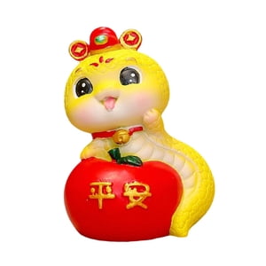 Magideal - Estatuilla De Serpiente En Miniatura, Estatua De Serpiente, Decoración Creativa De Año Nuevo Chino, Adorno De Serpiente, Escultura Decorativa Para Dor 48 Cm X 48 Cm X 7 Cm