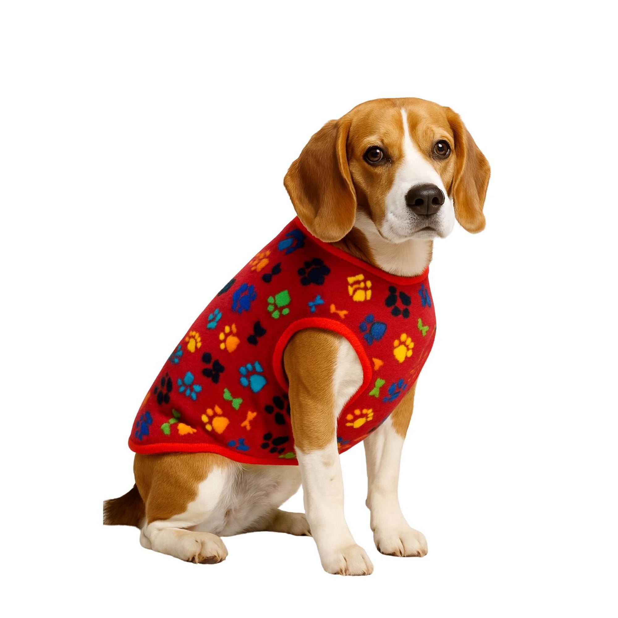 Capa Polar Perro 2XL 50 cm Abrigo Invierno Bulldog rojo 2XL
