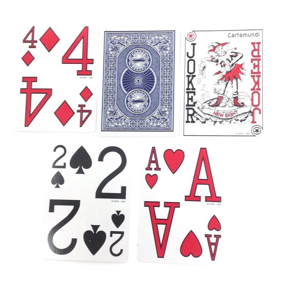 Juego de cartas Cartamundi Low Vision Poker tamaño 55 cartas