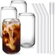 thumbnail image 1 of NETANY Drinking Glasses with Glass Straw, Set de 4, 16 oz, 1 of 3