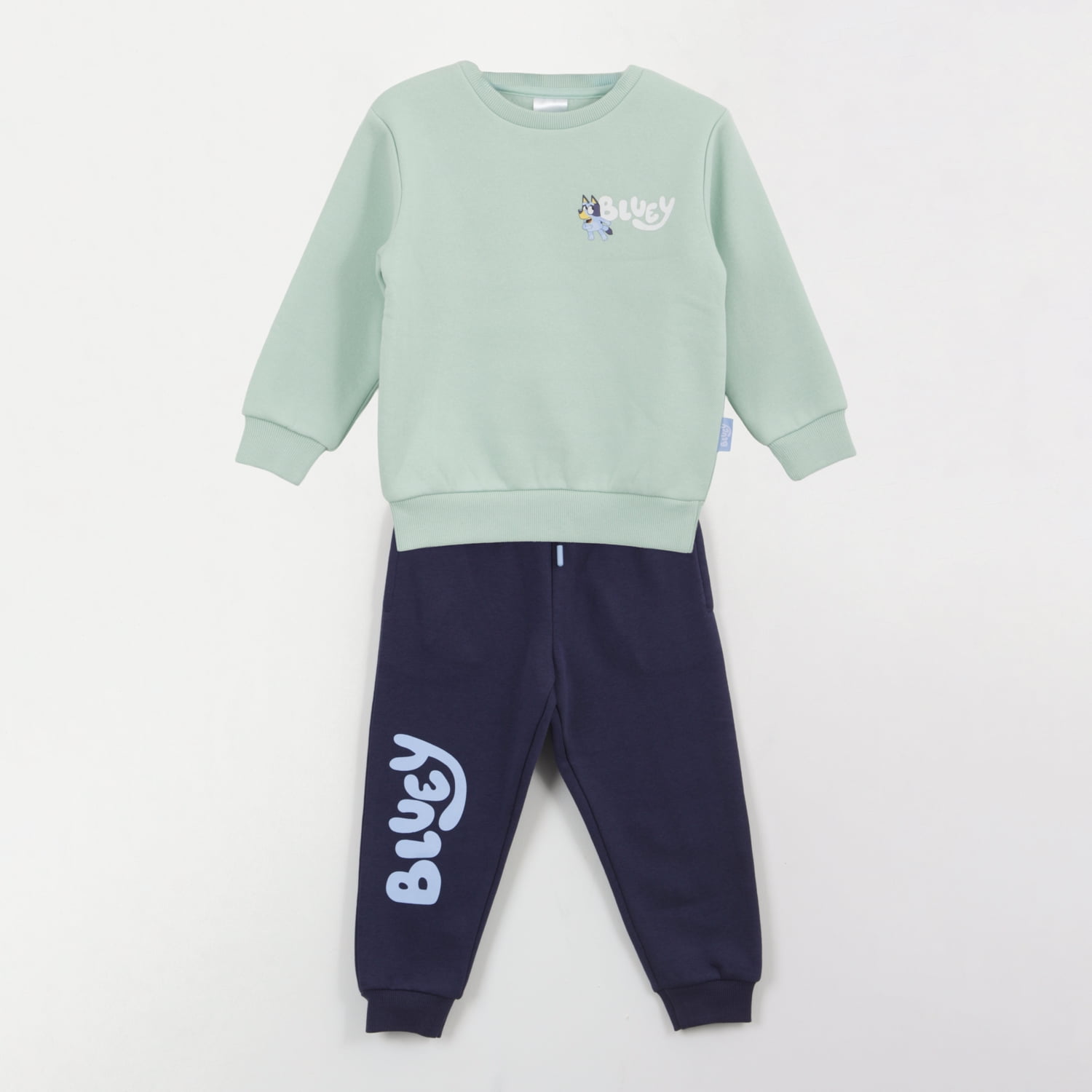 Conjunto Buzo Niño Back Print Lets Have Fun Verde Bluey