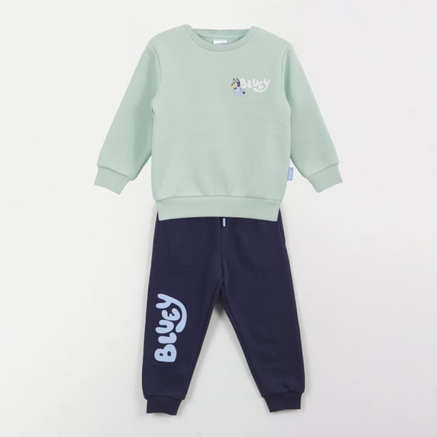 Conjunto Buzo Niño Back Print Lets Have Fun Verde Bluey