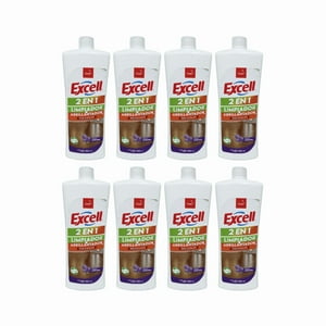 Pack 8 Limpiador Y Abrillantador 2 En 1 Excell 900Ml Pisos Flotante