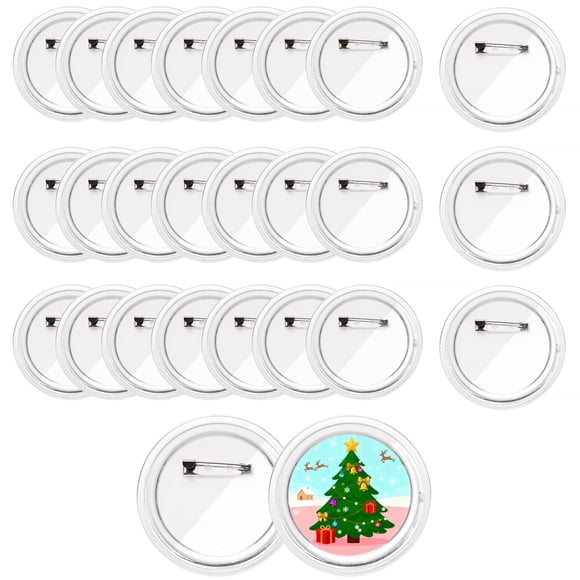 Pins de botón FHJLZFA de acrílico transparente 2,3 pulgadas – Pack de 25 unidades