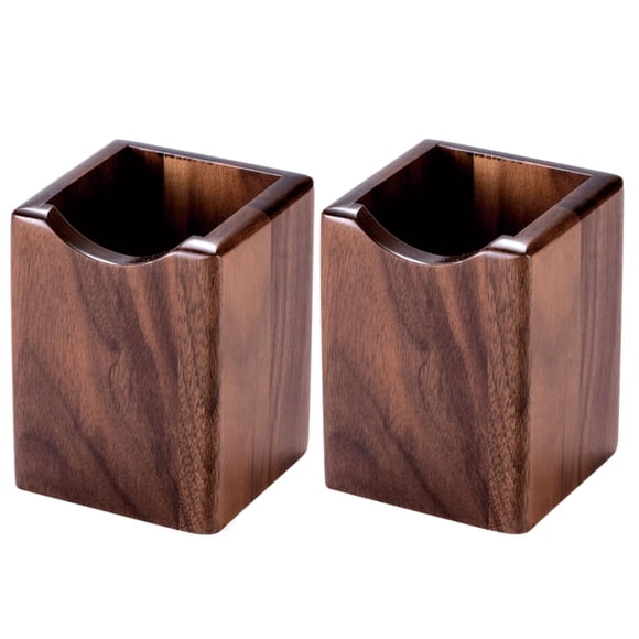 Caddy SHOPUKASA organizador de escritorio de madera de nogal – Pack de 2 (7 cm)