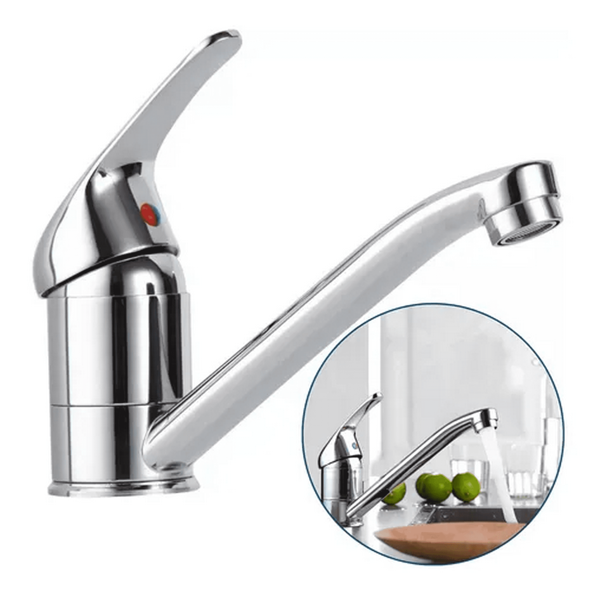 Genérico - Llave Monomando Lavamanos Lavatorio Metalica Con Accesorios Plateado