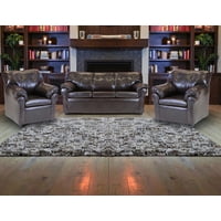 Muebles Altiro - Living Mateo 311 - Cuero Sintético Pu Café Moro