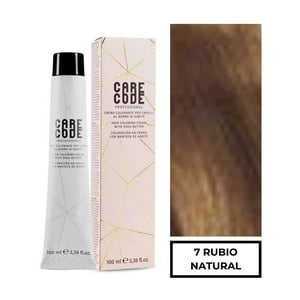 Care Code - Tintura Profesional Permanente 100Ml Rubio Natural 7 + Oxigen 150 Ml 20 Vol