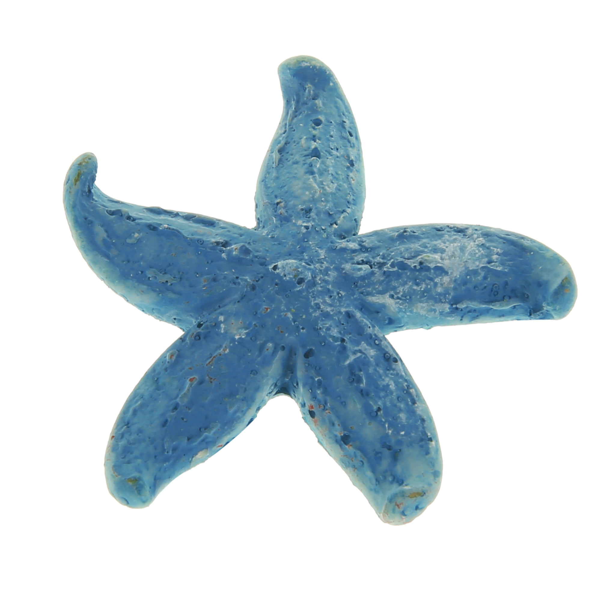 Unique Bargains 1 Pcs Decoración de Estrella de Mar Colorida Mini Decoración de Coral Falso para Decoraciones de Acuario 4.3x4.3cm Azul