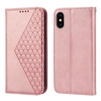 Funda Flip Foxdock Para Iphone Xs Max , Estilo Billetera Con Diseño Rombo, Correa De Mano Y Soporte, Uso Diario