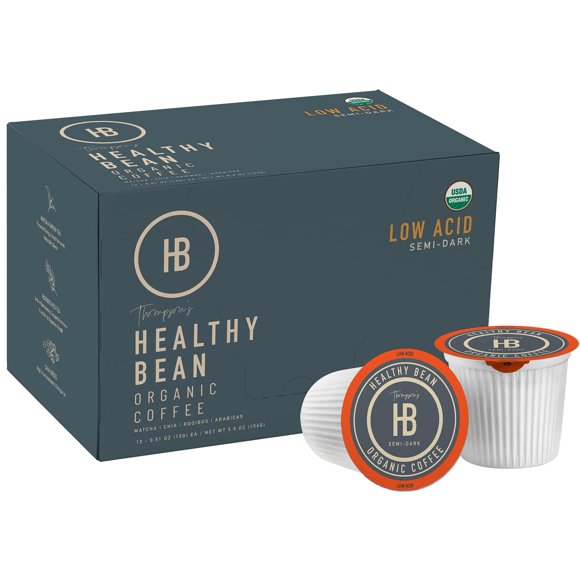 Cápsulas de café Thompson's Healthy Bean Orgánico de baja acidez, 12 unidades
