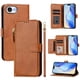 thumbnail image 3 of Funda Billetera Cremallera para iPhone 16e con Porta Tarjetas, Soporte y Correa Marrón, 3 of 5