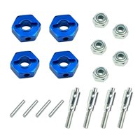 Magideal - 4 Piezas Rc Coche 12Mm Rueda Cubos Hexagonales Adaptador Tuercas De Seguridad Con Pasadores Tornillos Para 1/12 Escala Rc Remolque Coche Diy Piezas De