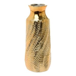 Genérico - Florero Jarrón Decorativo Dorado Textura Relieve Moderno Jhn