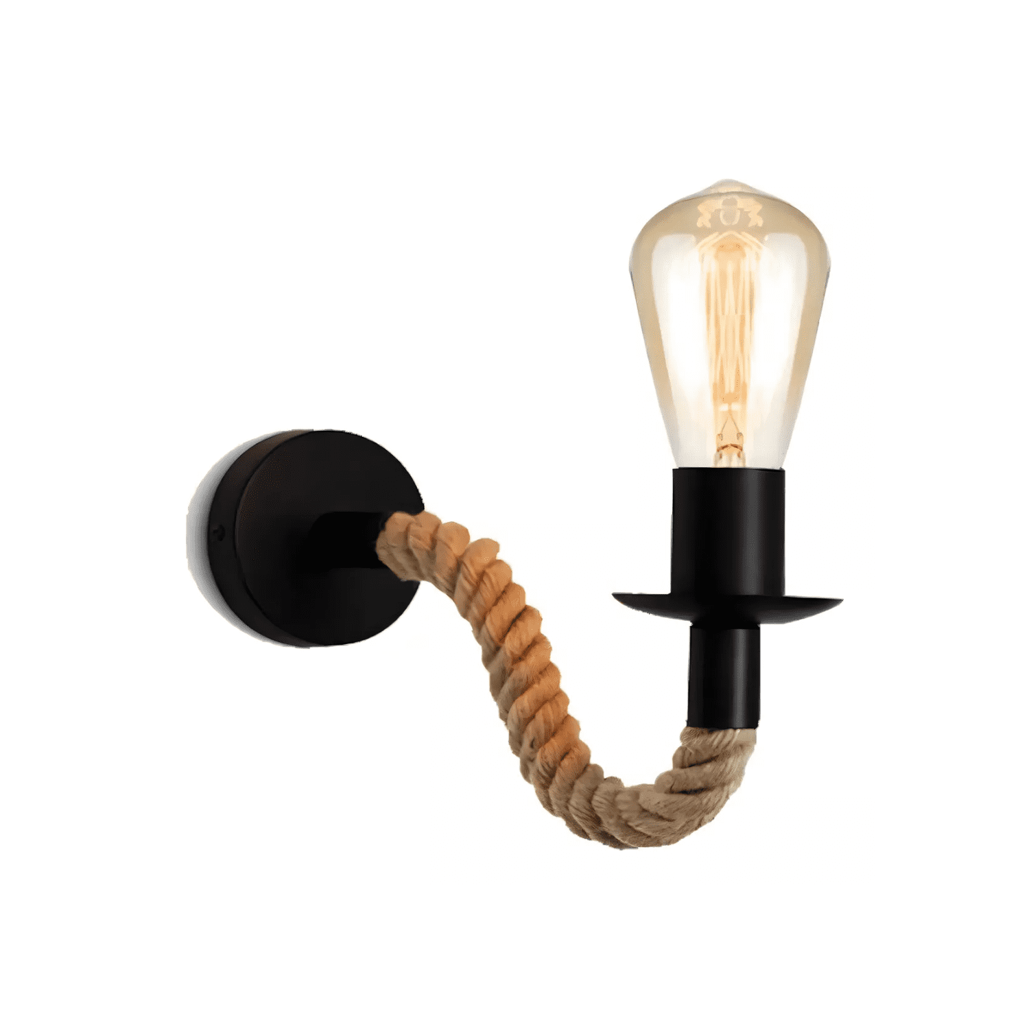 Importclick - Lámpara Pared Cuerda Cañamo Vintage 220v Marrón