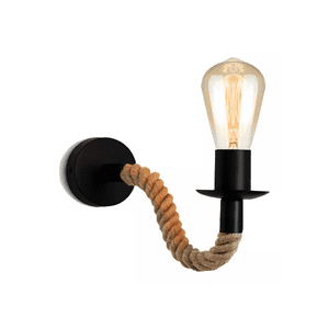 Importclick - Lámpara Pared Cuerda Cañamo Vintage 220V Marrón