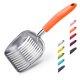 thumbnail image 1 of Recogedor de arena para gatos WePet de 36 cm, aluminio con mango naranja, 1 of 6