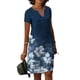 thumbnail image 1 of Vestido informal de verano con estampado floral y cuello en V de manga corta para mujer, 1 of 5