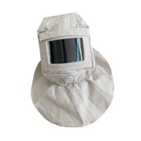 Magideal - Gorro Con Capucha Para Chorro De Arena Gorro Tipo Chal Equipo De Protección Lona Blanca Equipo De Protección Uso Sencillo Protección Facial Protector