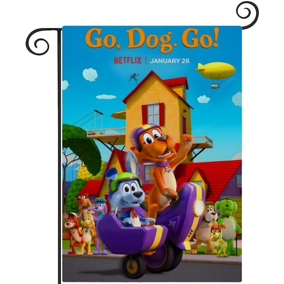 ¡Vamos Perro, Vamos!-bandera de jardín temática. Regalo perfecto para fans, amigos y familiares, ideal para actividades al aire libre y decoración de fiestas.28CM*45CM