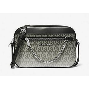 Cartera Michael Kors Jet Set Large Ombré Signature Logo Crossbody (Blk)
