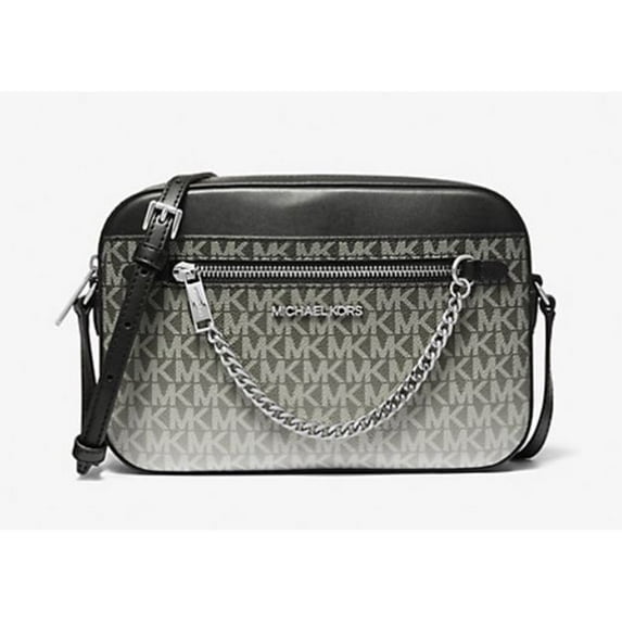 Cartera Jet Set Large Ombré Signature Logo Crossbody (blk)
