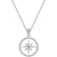thumbnail image 1 of Collar con colgante de brújula, joyería con circonita cúbica bañada en oro de 18 quilates, ideal como regalo para una estancia inolvidable. Plata., 1 of 5