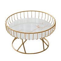 Magideal - Cuenco Para Servir Con Soporte De Fruta De Alambre De Hierro De Metal Dorado, Construcción De Malla Minimalista Elegante Decoración De Vacaciones De U , Talla S