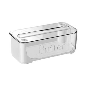 Bothyi - Plato De Mantequilla Con Cortador, Recipiente De Almacenamiento De Queso De Fácil Corte Para Refrigerador, Blanco