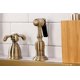 thumbnail image 2 of Grifo de cocina Kingston Brass French Country con rociador de latón, 2 of 6
